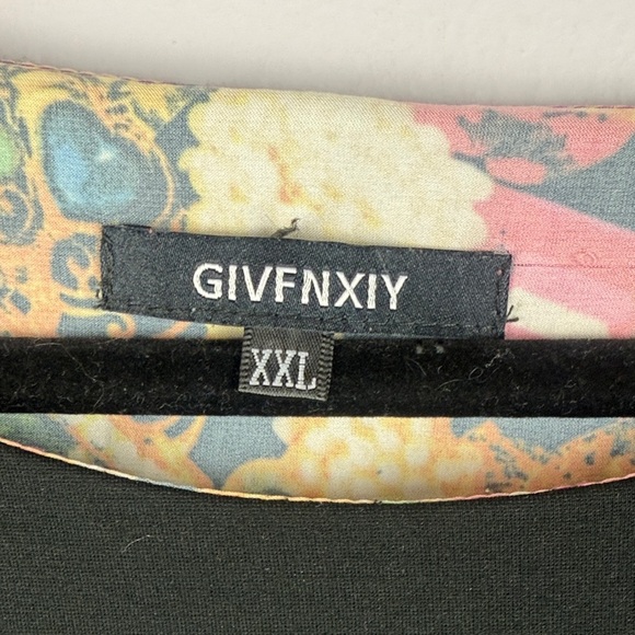 GIVFNXIY Black Eiffel Tower Patterned Layer Floral 3/4 Sleeve Tunic Top XXL - Picture 3 of 13